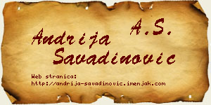 Andrija Savadinović vizit kartica